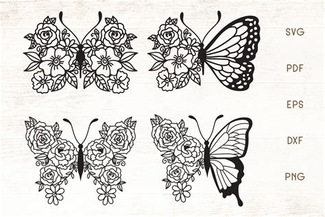 Flower Butterfly SVG – Vector – Crella