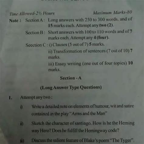 B Sc Semester Th Cbcs English Previous Years Questions Paper
