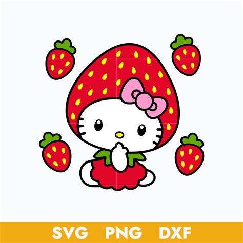 Hello Kitty Strawberry Svg Hello Kitty Svg Cartoon Svg Pn Inspire