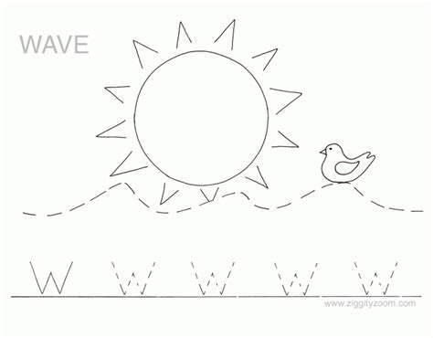 Letter W Alphabet Tracing Worksheets