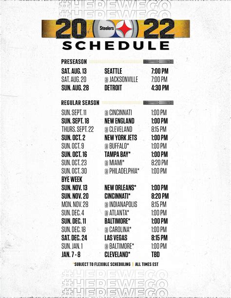 Printable Steelers Schedule 2022 Customize And Print