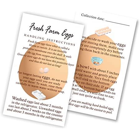 Amazon Com MAOSH Fresh Farm Eggs Handling Instructions Fresh Egg Care