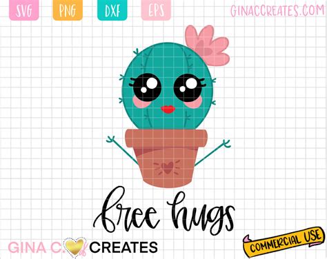 Free Hugs Cactus SVG Gina C Creates