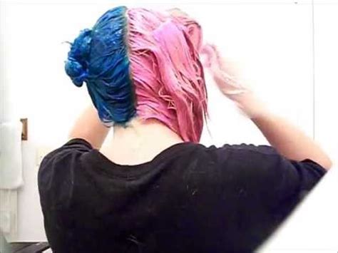 Thinking of trying the light blue hair trend? how i dyed my hair half blue and half pink - YouTube
