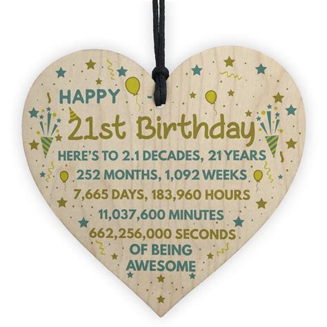 21st Birthday T For Daughter Son 21st Birthday Card Heart