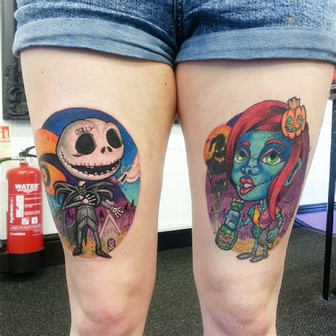 If i were a sleeve person, this is soooo what i would want!! 50 Funny Nightmare Before Christmas Tattoo Design Ideas - Choose Your Character