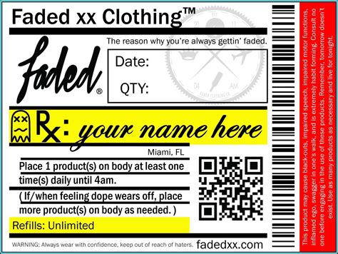 A good way to prevent this is drafting the labels with the help of a prescription bottle label template. Fake Prescription Bottle Label Template - Template 2 ...