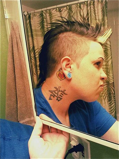 hair obsessed mohawk lesbian tattoos behind ear tattoo ear tattoo tattoos