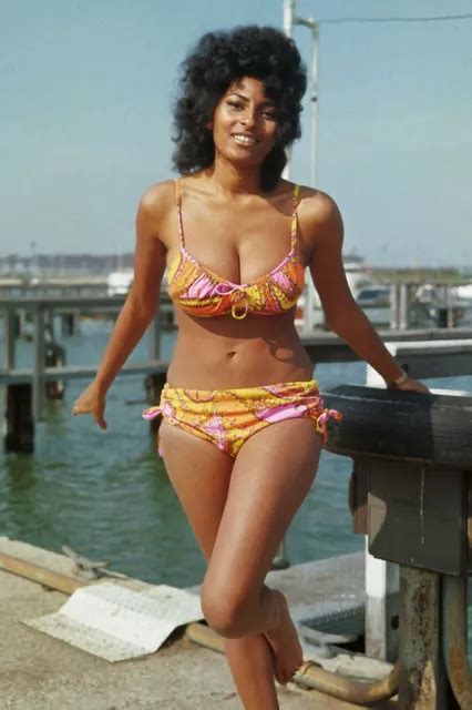 PAM GRIER SEXY Busty Pin Up Glamour Pose Barefoot Bikini S Large Poster PicClick