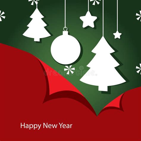New Year Greeting Banner With Decorated Christmas Ball Toys Flat
