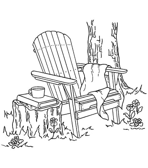 Adirondack Chair Beach Coloring Page Coloring Pages