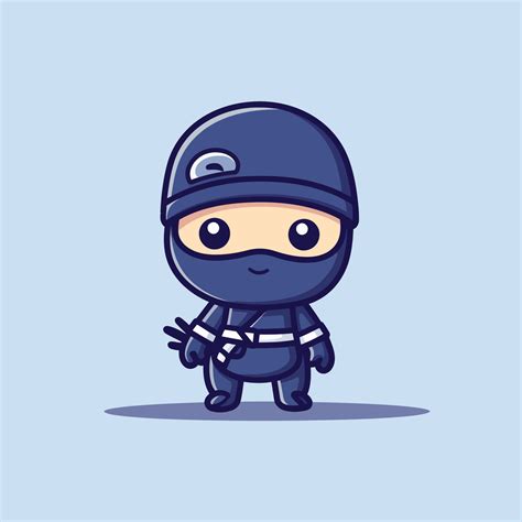 Cute Kawaii Ninja Chibi Mascot Vector Cartoon Style 23169683 Vector Art