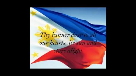 Philippine National Anthem English Land Of The Morning 🇵🇭 Youtube