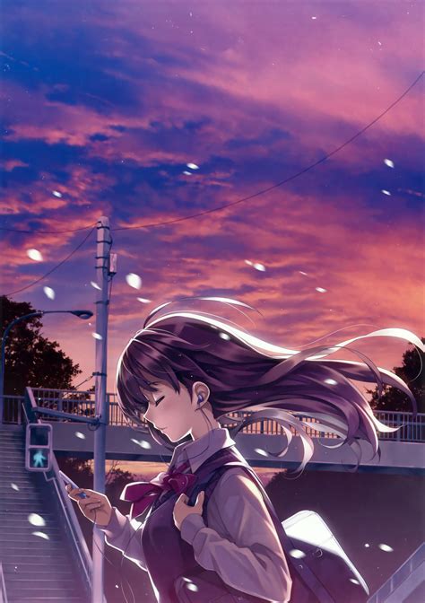 Alone Long Hair Schoolgirls Anime Girls Wallpapers Hd Desktop And