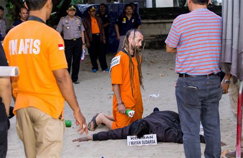 British Dj David Taylor Performs Re Enactment Of Moment He Murdered Bali Police Officer