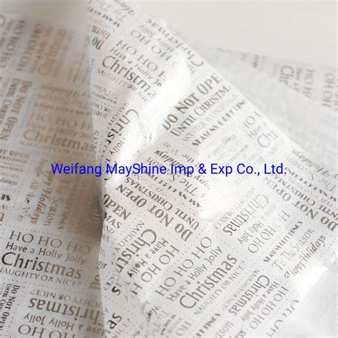17gsm Logo Printed Custom Wrapping Tissue Paper For Shoes Packaging