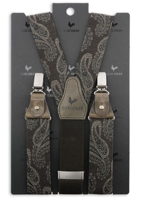 Sir Redman Deluxe Suspenders Paddy Paisley Brown Suspenders Sir