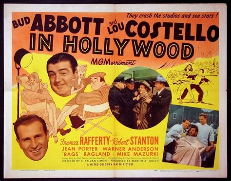 Abbott And Costello In Hollywood Al Hirschfeld Art 1945 Half Sheet Abbott And Costello Movie