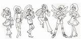 Mlp Human Fim Lineart Deviantart Color Versions Outfits Gala Group sketch template