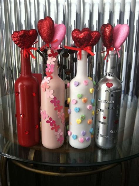 50 Super Cute Valentines Wine Bottle Crafts That Everyone Will Love Valentines Wine Bottles