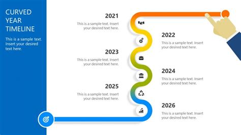 Yearly Curved Timeline Roadmap Powerpoint Slidemodel
