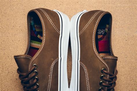 This Vans Authentic Comes Covered In Brown Leather •