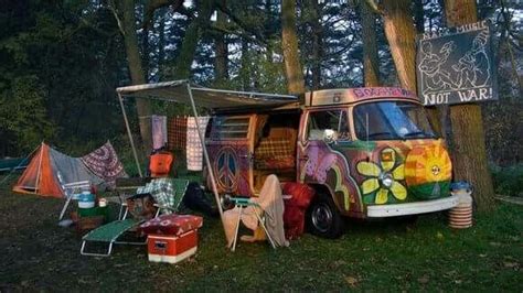 Hippie Love Hippie Chick Vw Camping Glamping Gypsy Home Camp House