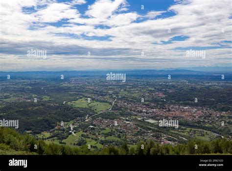 Italian Alpine Landscape Over Po River Valley Near Turin Stock Photo