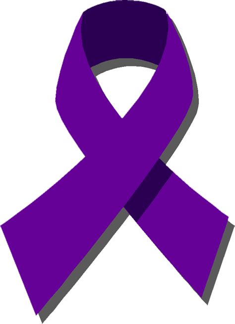Purple Ribbon For Cancer - Domestic Violence Ribbon Clipart - Full Size png image