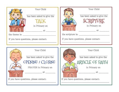 Assignment Cards Scripture Prompts Camille S Primary Ideas