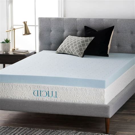 Memory foam mattress toppers range in thickness, usually between 1 inch and 3 inches. LUCID 4 Inch Gel Memory Foam Mattress Topper
