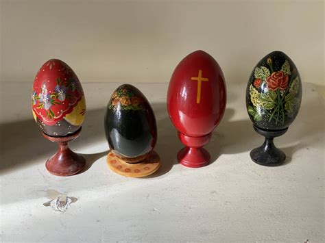 Stunning Hand Painted Vintage Russian Eggs Angela Jayne