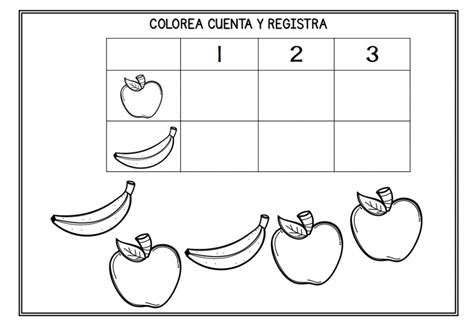 Colorea Cuenta Registra Infantil Conteo