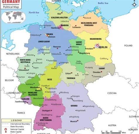 List Of Germany States And Capitals Map