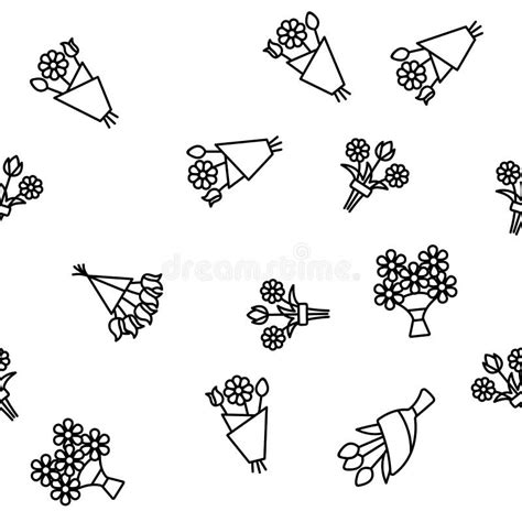 Bouquets Bunches Of Flowers Vector Seamless Pattern Stock Vector