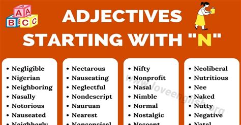 Adjectives That Start With N Are You Searching For Common English