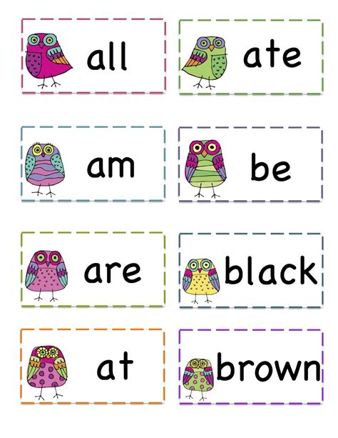 50 Free Printable Kindergarten Sight Word Flash Cards Keepvsa