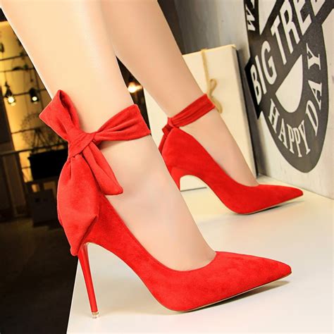 Buy Women Pumps Sexy Pointed Toe Ladies Red High Heels