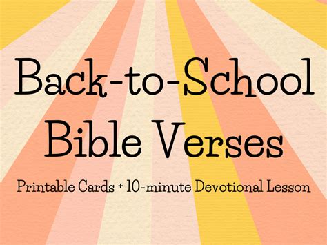 Back To School Bible Verse Cards And Devotional Lesson Deeper Kidmin