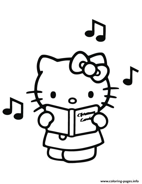 Large hello kitty coloring pages download and print for free. Singing Hello Kitty Coloring Pages Printable