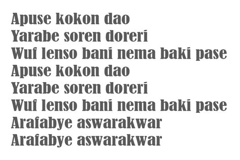 Budaya Adat Indonesia Lagu Lagu Papua Lirik Apuse Sajojo Yamko