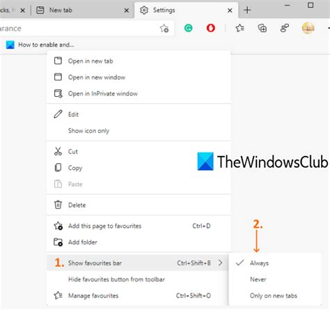 How To Show Favorites Bar In Microsoft Edge On Windows 11 10