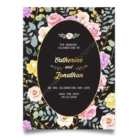 Floral Wedding Invitation Template Template Download On Pngtree