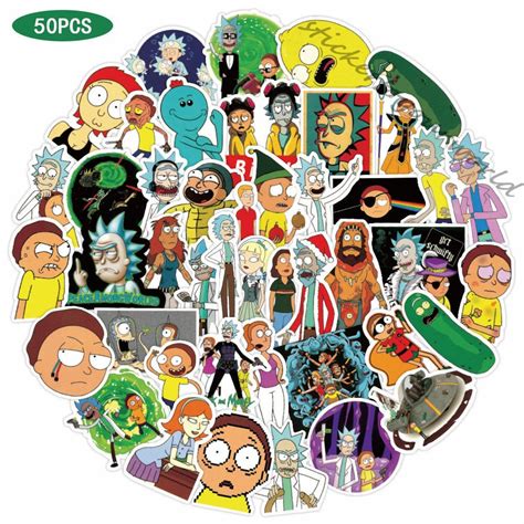 50pcs Rick And Morty Stickers Waterproof Vinyl Sticker Decal Etsy