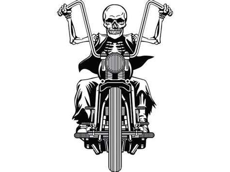 Skeleton On A Motorcycle Svg