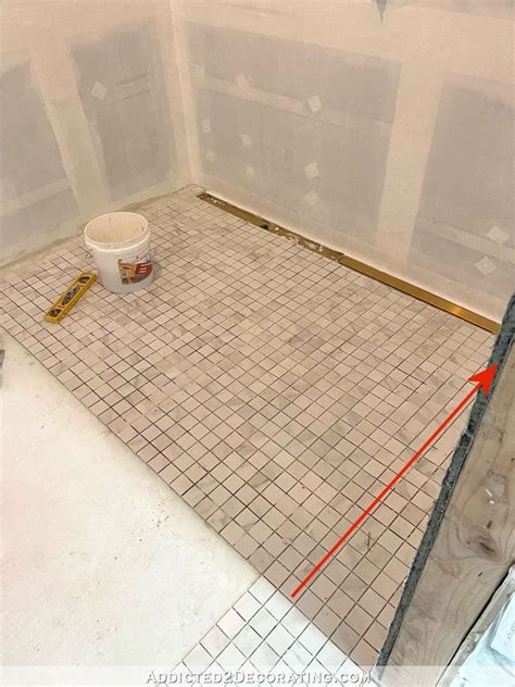 Tiling Our Large Curbless Shower Floor Addicted 2 Decorating®