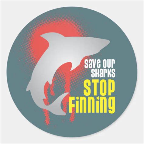 Save Our Sharks Stop Finning Stickers Zazzle