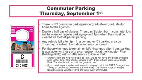 Commuter Parking Reminders For 1st Home Game Thu Sep 1 Parking And