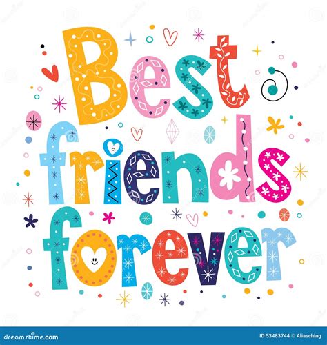 Bff Best Friends Forever Greeting Card Vector Illustration