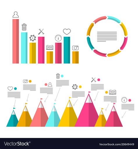 Infographic Elements With Graphs Flat Design Vector Image
